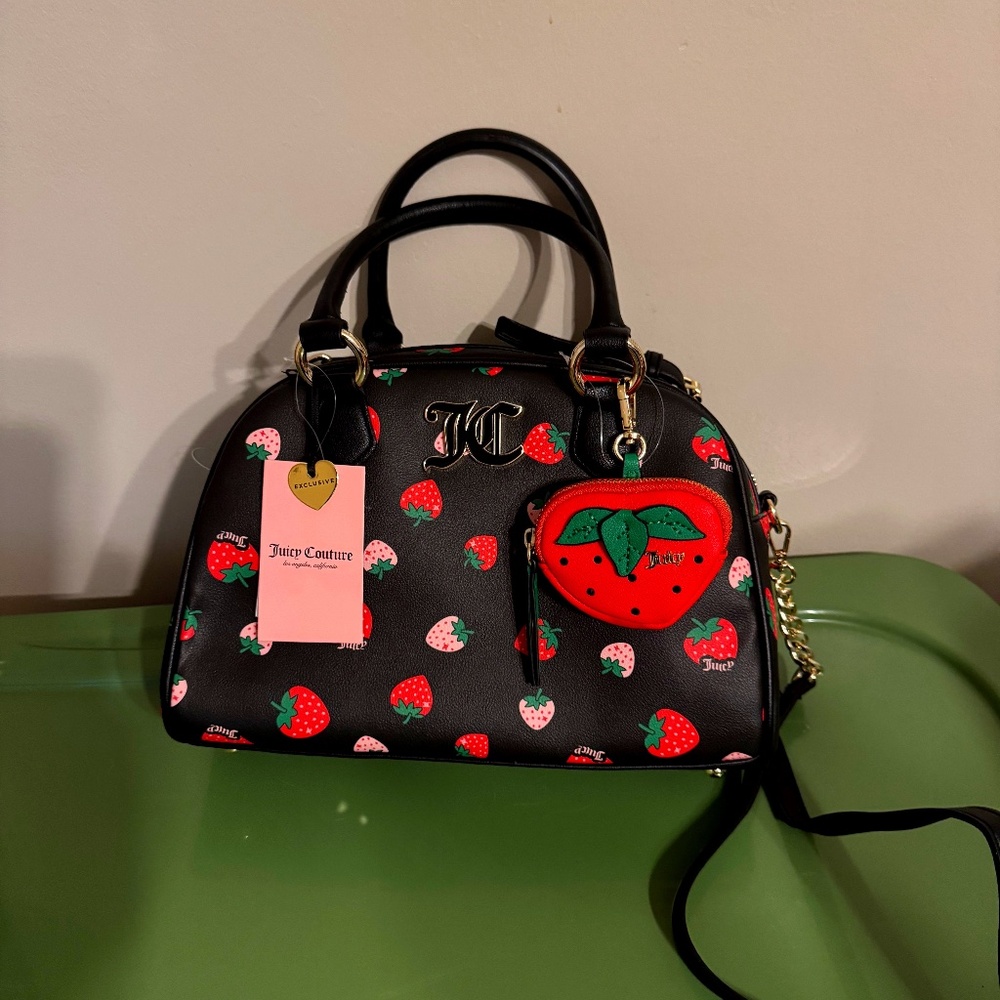 PRICE DECREASED: JUICY COUTURE SWEET N JUICY Black Strawberry bowler bag